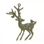 Pendente cerbiatto e uccellino 58 mm bronzo x1