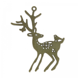 Pendente cerbiatto e uccellino 58 mm bronzo x1