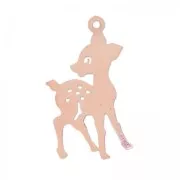 Pendente leggero cerbiatto 28 mm dorato rosa x1