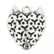 Pendente civetta 29 mm argentato antico x1