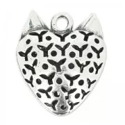 Pendente civetta 29 mm argentato antico x1