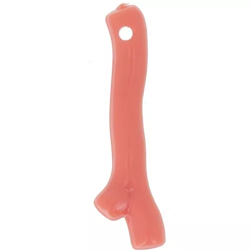 Pendenti corallo in resina 21x6 mm - Rosa corallo x8