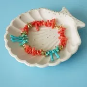 Pendenti corallo in resina 21x6 mm - Rosa corallo x8