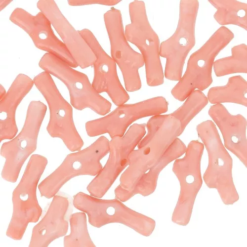Perle di corallo in resina 12x5 mm - Corallo marmorizzato x10