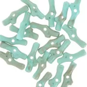 Turchese - Perles corail 12x5 mm en résine - Turquoise marbré x10 Perles corail 12x5 mm en résine - Turquoise marbré x10