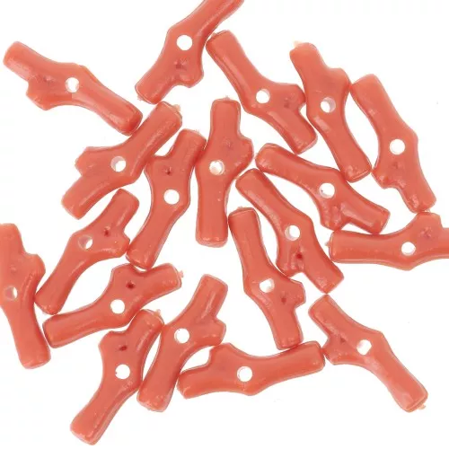 Perle in resina di corallo 12x5 mm - Rosso corallo x10