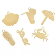 Mix di Ciondoli epossidici Estate Esclusivo P&C Acciaio inox 304L Dorato x6