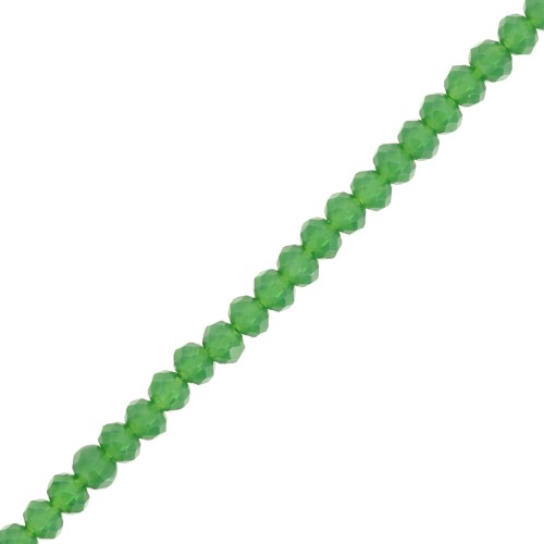 Perle sfaccettate rotonde - Tondo appiattito 3,5x3 mm - Verde opaco x32cm