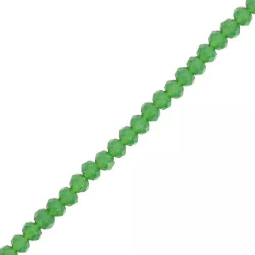 Perle sfaccettate rotonde - Tondo appiattito 3,5x3 mm - Verde opaco x32cm