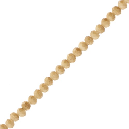 Perle sfaccettate rotonde - rotonde appiattite 3,5x3 mm - Verde oliva opaco x32cm