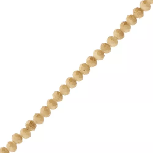 Perle sfaccettate rotonde - rotonde appiattite 3,5x3 mm - Verde oliva opaco x32cm