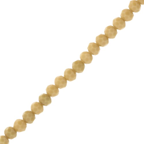 Perle sfaccettate rotonde - rotonde appiattite 4,5x4 mm - Verde oliva opaco x42cm