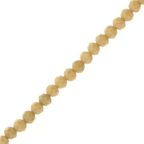 Perle sfaccettate rotonde - rotonde appiattite 4,5x4 mm - Verde oliva opaco x42cm
