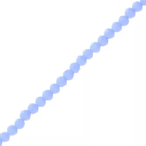 Perle sfaccettate rotonde - Tondo appiattito 3,5x3 mm - Azzurro opaco x32cm