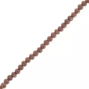 Perles rondelles facettées - rondes aplaties 3x2.5 mm - Opaque Marron x39cm