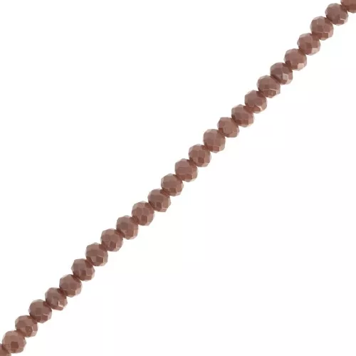 Perle sfaccettate rotonde - rotonde appiattite 3x2,5 mm - Marrone opaco x39cm