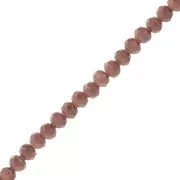 Perles rondelles facettées - rondes aplaties 4.5x4 mm - Opaque Marron x42cm