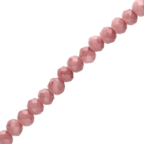 Perla a disco sfaccettata - rotonda appiattita 4,5x mm - Marrone chiaro opaco x 38 cm
