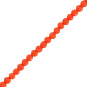 Perla a disco sfaccettate - rotonde appiattite 3,5x3 mm - Corallo opaco x 35 cm