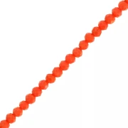 Perla a disco sfaccettate - rotonde appiattite 3,5x3 mm - Corallo opaco x 35 cm