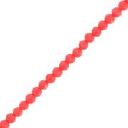 Perle sfaccettate rotonde - rotonde appiattite 3,5x3 mm - Rosso corallo opaco x35cm
