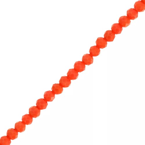 Perla a disco sfaccettate - rotonde appiattite 3,5x3 mm - Corallo opaco x 35 cm