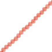 Perla a disco sfaccettate - rotonde appiattite 4,5x4 mm - Arancione opaco x40 cm