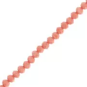 Perla a disco sfaccettate - rotonde appiattite 4,5x4 mm - Arancione opaco x40 cm