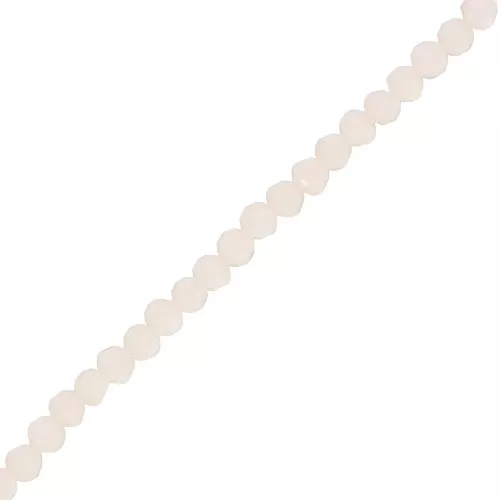Perle sfaccettate rotonde - Rotonde appiattite 3x2,5 mm - Avorio opaco x45cm