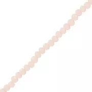 Perles rondelles facettées - rondes aplaties 3.5x3 mm - Opaque Beige clair x32cm