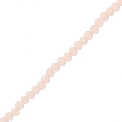 Perle sfaccettate rotonde - Tondo appiattito 3,5x3 mm - Beige chiaro opaco x32cm