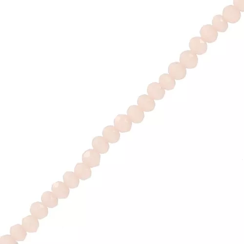 Perle sfaccettate rotonde - Tondo appiattito 3,5x3 mm - Beige chiaro opaco x32cm