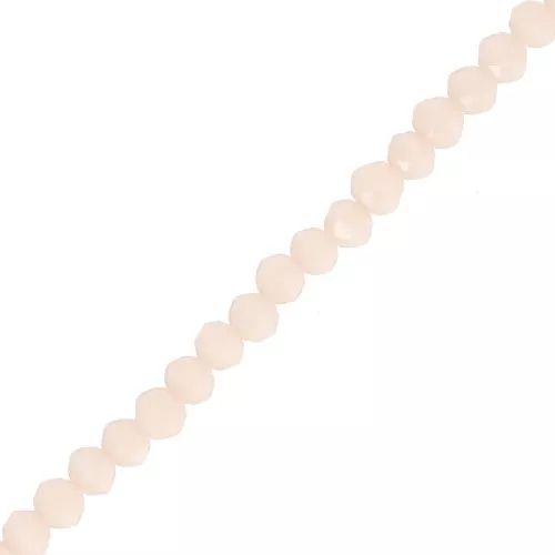Perle sfaccettate rotonde - Rotonde appiattite 4x3,5 mm - Beige chiaro opaco x40cm
