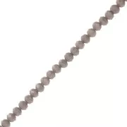 Perles rondelles facettées - rondes aplaties 3.5x3 mm - Opaque Gris foncé x33cm