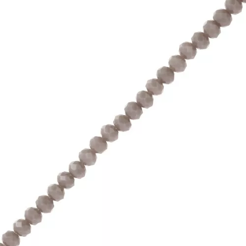 Perle tonde sfaccettate - Tondo appiattito 3,5x3 mm - Grigio scuro opaco x33cm