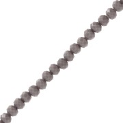 Perle sfaccettate rotonde - rotonde appiattite 4x3,5 mm - Grigio scuro opaco x48cm|raw }}