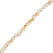 Perles rondelles facettées - rondes aplaties 3.5x3 mm - Aqua opal - Golden x30cm