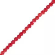 Perles rondelles facettées - rondes aplaties 3.5x3 mm - Opaque Rouge foncé x32cm