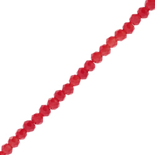 Perle sfaccettate rotonde - Tondo appiattito 3,5x3 mm - Rosso scuro opaco x32cm
