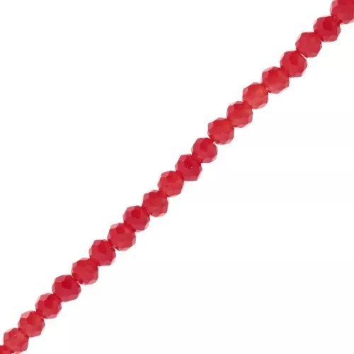Perle sfaccettate rotonde - Tondo appiattito 3,5x3 mm - Rosso scuro opaco x32cm