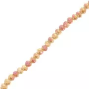 Perles rondelles facettées - rondes aplaties 3.5x3 mm - Beige Golden AB x30cm