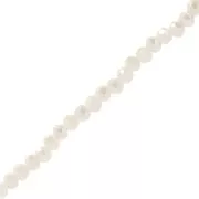 Perles rondelles facettées - rondes aplaties 3.5x3 mm - Opaque Champagne x30cm