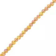 Perles rondelles facettées - rondes aplaties 3.5x3 mm - Vert olive AB x32cm