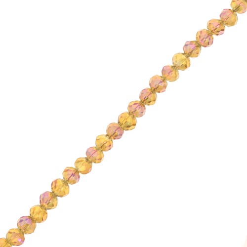 Perle sfaccettate rotonde - Tondo appiattito 3,5x3 mm - Verde oliva AB x32cm