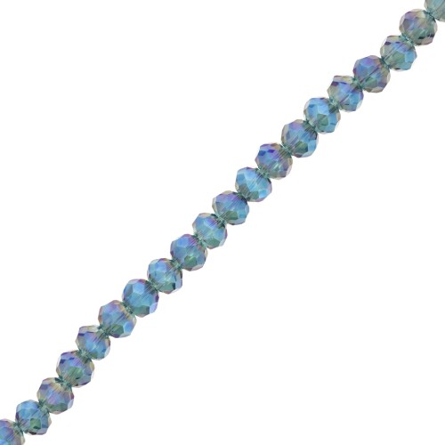 Perle rotonde sfaccettate - tonde appiattite 3,5x3 mm - Indicolite AB x32cm