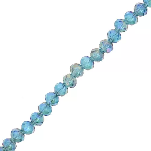 Perle rotonde sfaccettate - tonde appiattite 4x3,5 mm - Indicolite AB x41cm