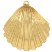 Pendente a forma di conchiglia 25x23 mm - Dorato con oro fino x1