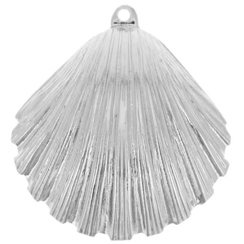 Pendente a forma di conchiglia 25x23 mm - Placcatura argento fine x1