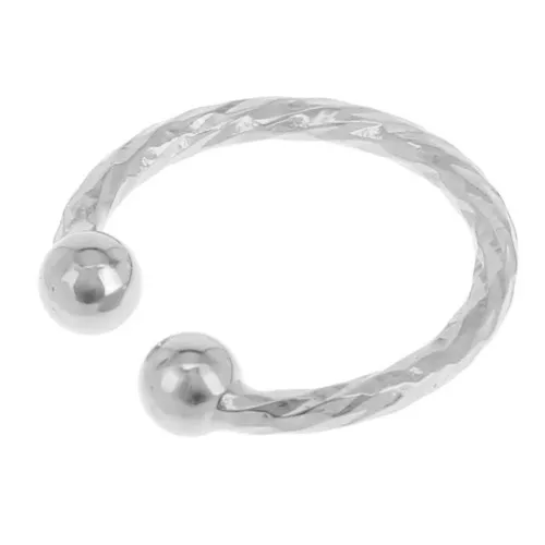 Orecchino sottile con palline effetto diamante da 13 mm - Placcatura argento fine x1