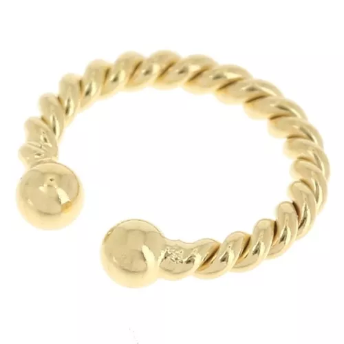 Orecchino 13 mm con palline a effetto ritorto - Dorato con oro fino x1